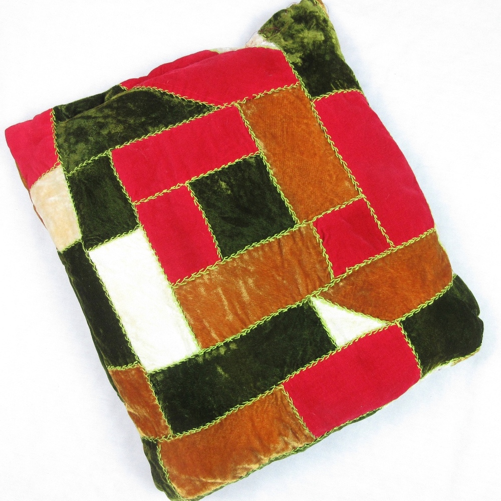 Vintage Patchwork Quilt Velvet Pillow